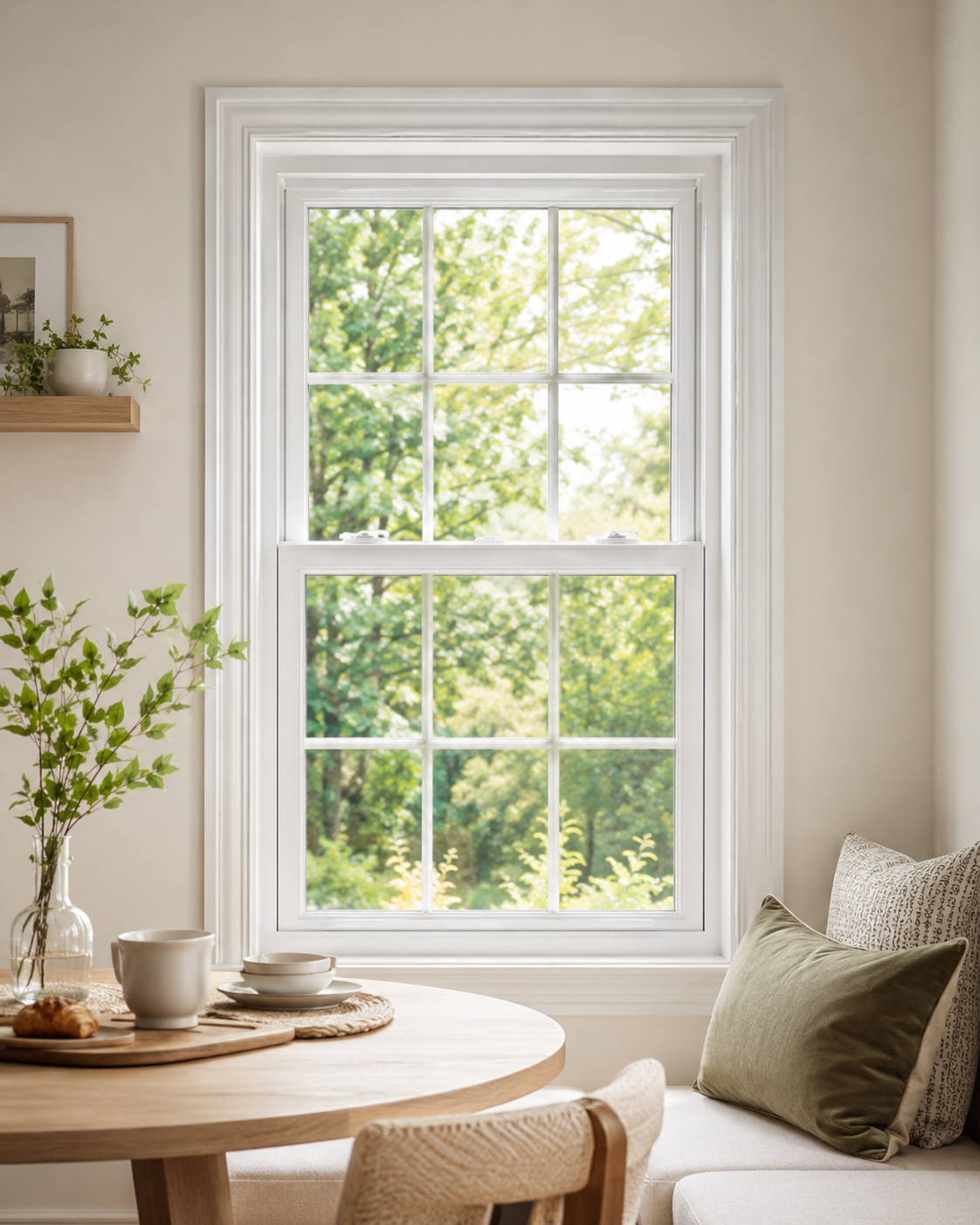 Vinyl double hung window